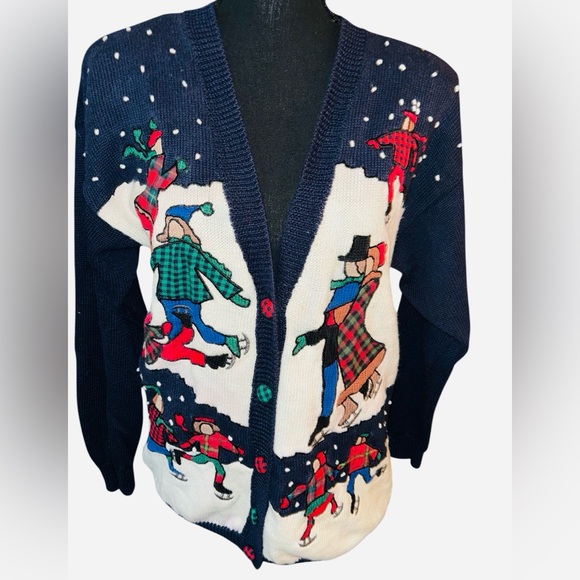 Susan Bristol Sweaters - Susan Bristol vintage 1992 Christmas Cardigan Size S